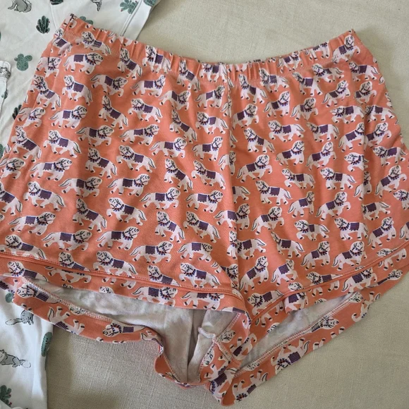 Roller Rabbit Lulu Shorts Set Wolf Coyote Cactus Pajamas Medium Horses Pink - Picture 9 of 13